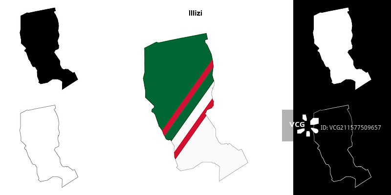 伊利齐轮廓地图图片素材