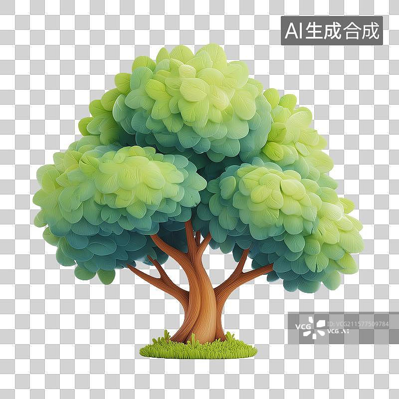 【AI数字艺术】可爱的绿色小树苗图片素材