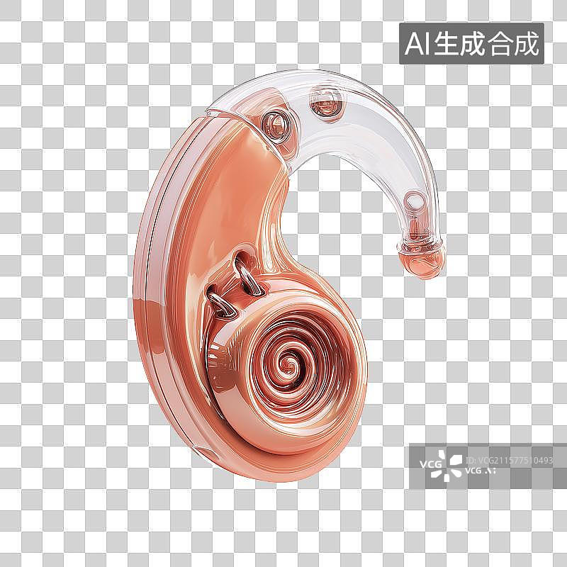 【AI数字艺术】人工耳蜗三维模型图片素材