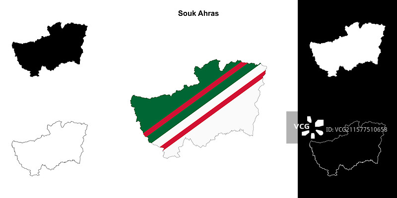 苏克阿赫拉斯轮廓地图图片素材