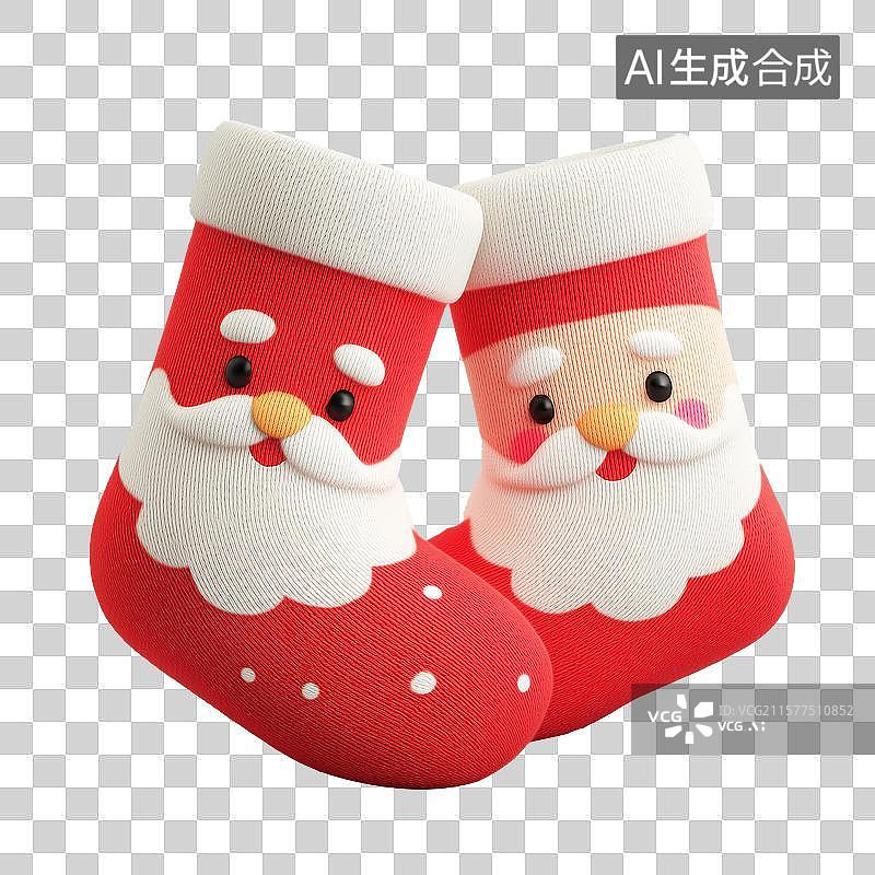 【AI数字艺术】可爱的圣诞袜图片素材
