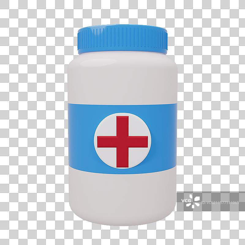 元素卡通药瓶三维渲染图片素材