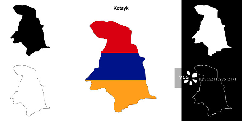 科塔伊克轮廓地图图片素材