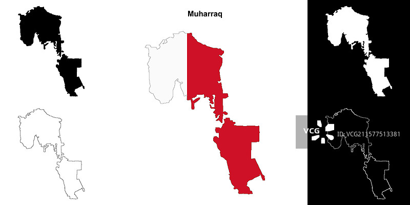 穆哈拉克轮廓地图图片素材