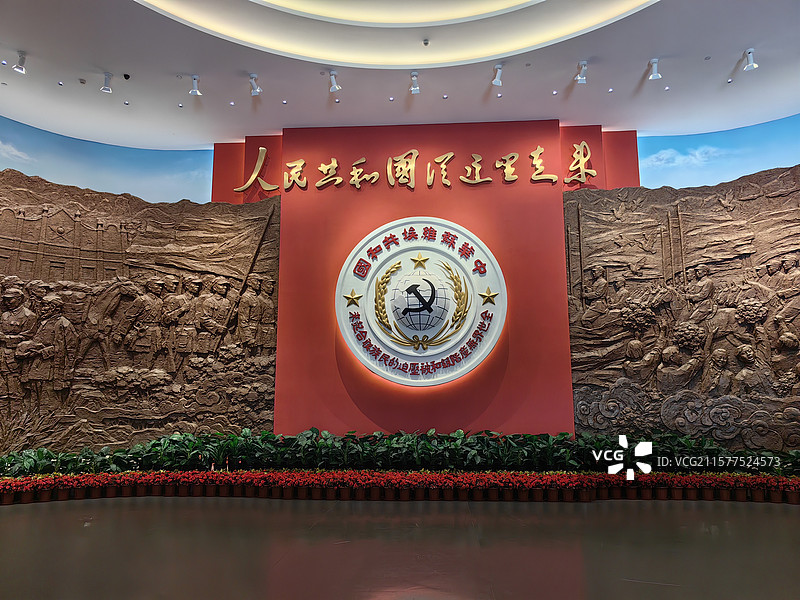 江西于都红色革命长征博物馆内部浮雕图片素材