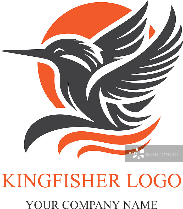 色彩斑斓的翠鸟标志设计图片素材