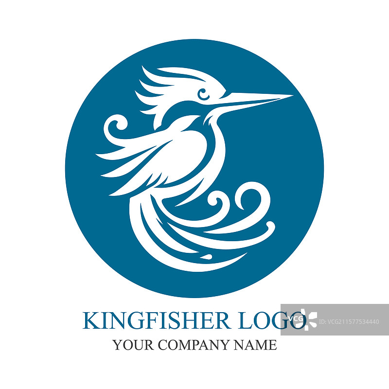 色彩斑斓的翠鸟标志设计图片素材