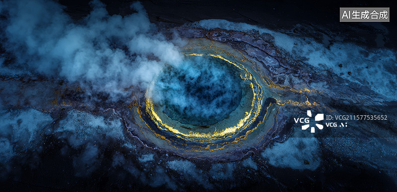 【AI数字艺术】火山口的神秘光芒图片素材