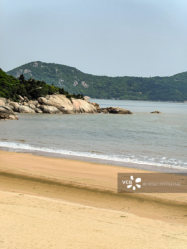 普陀山百步沙沙滩西游记取景地图片素材