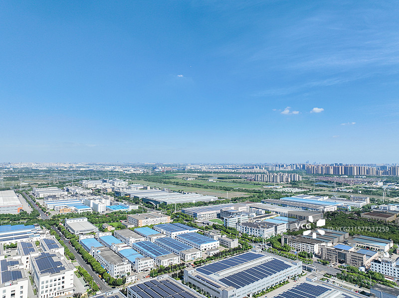 航拍昆山北部工业区图片素材