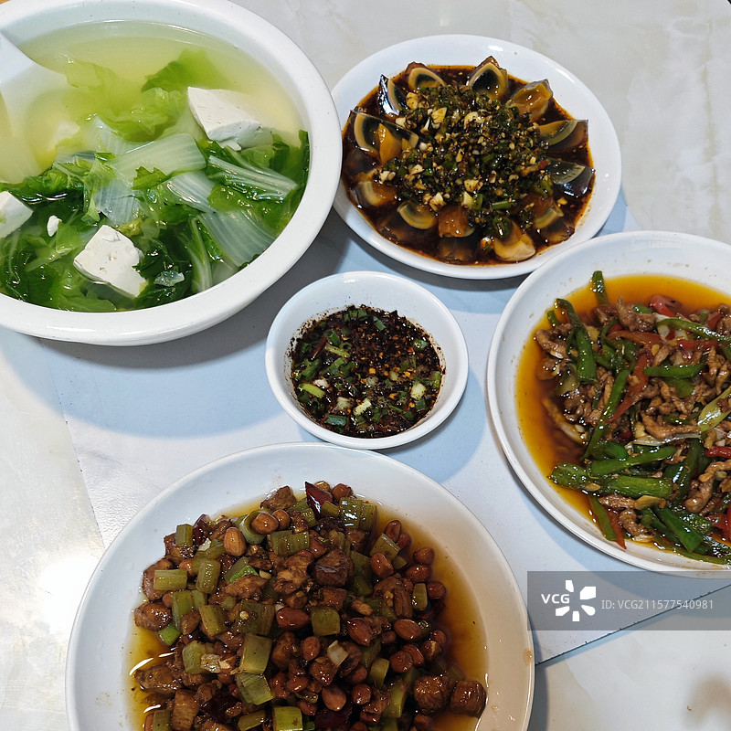 三菜一汤 家常菜图片素材