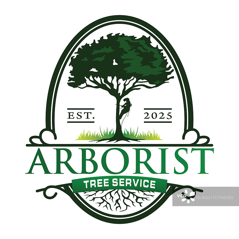 树艺师树木服务标志设计图片素材