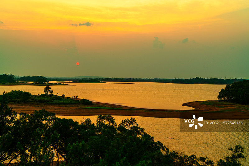 南丽湖日落图片素材