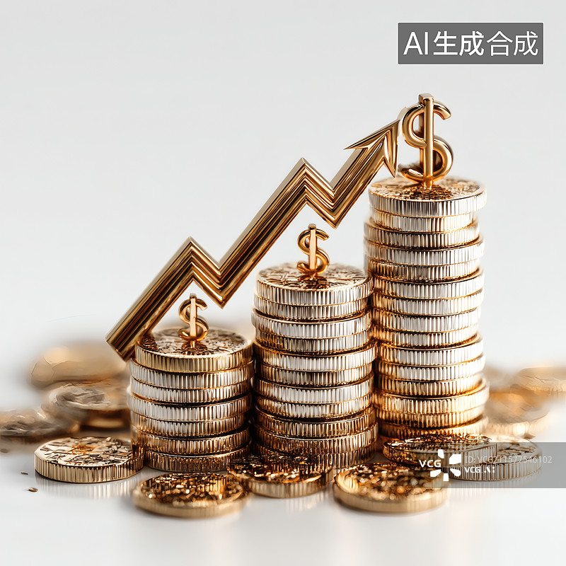 【AI数字艺术】财富增长和投资策略图片素材