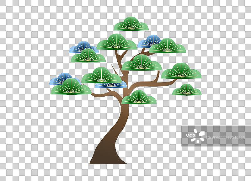 国潮古典风格松树传统元素图片素材