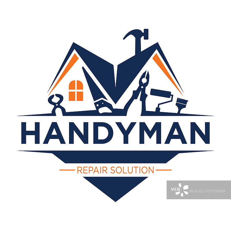 房屋修理工具标志，手工工具标志图片素材