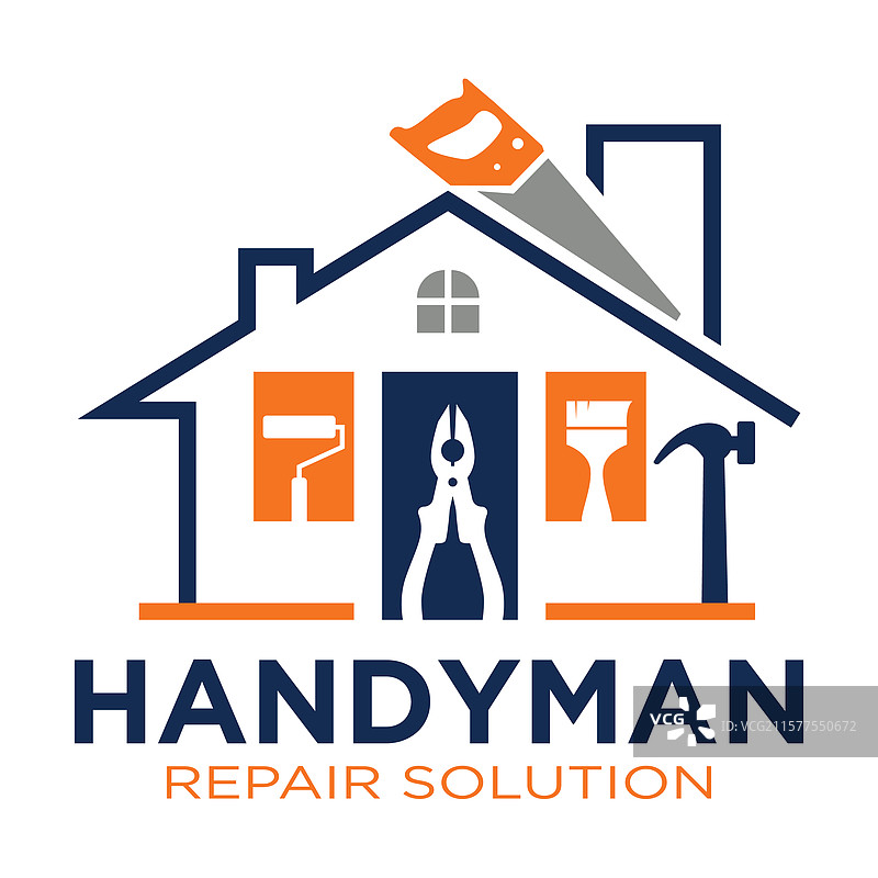 房屋修理工具标志，手工工具标志图片素材