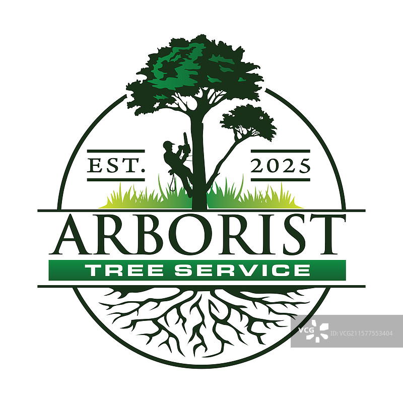 树艺师树木服务标志设计图片素材
