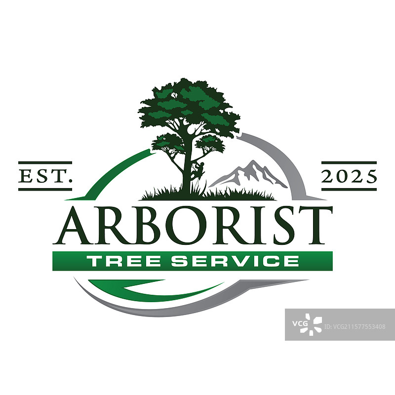 树艺师树木服务标志设计图片素材
