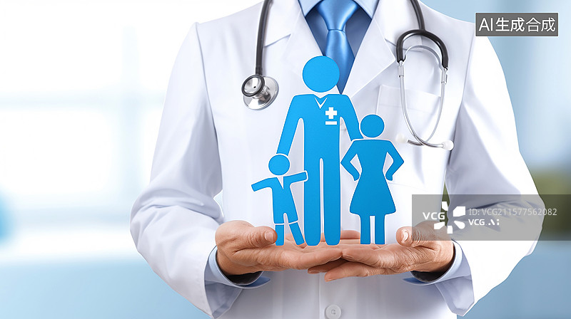 【AI数字艺术】医生守护家庭健康图片素材