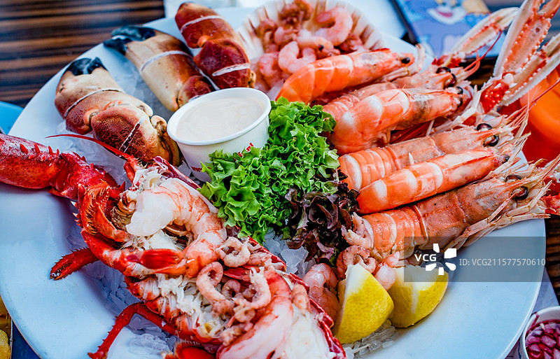 荷兰海牙的海鲜拼盘美食图片素材
