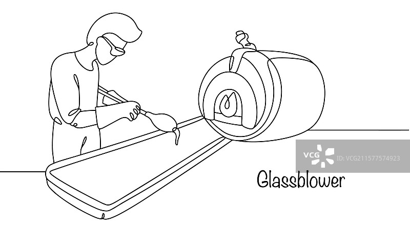 吹玻璃工艺师图片素材