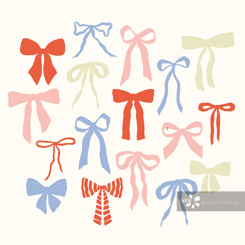 五彩缤纷的蝴蝶结和丝带合集图片素材