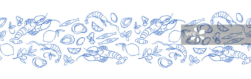 海鲜虾的横向图案图片素材