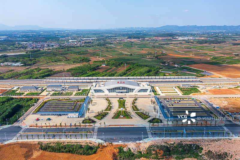 航拍横州高铁站图片素材