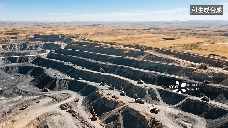 【AI数字艺术】壮阔的矿山开采景象图片素材