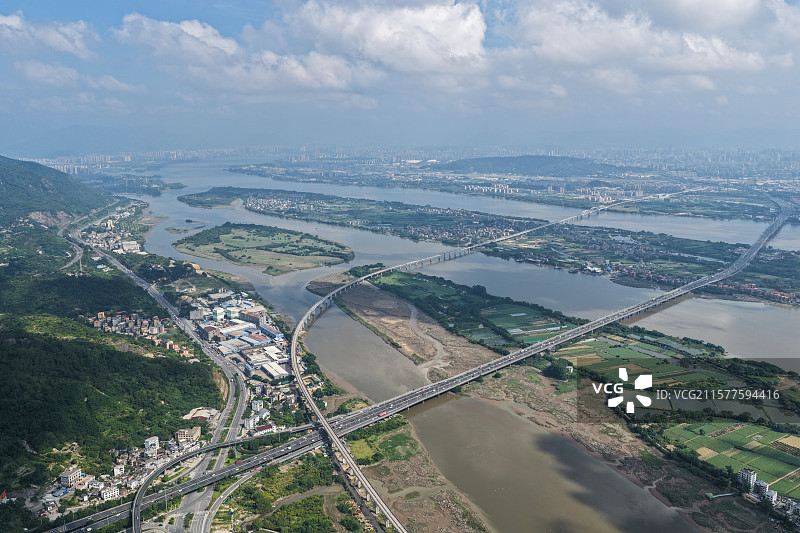 五虎山国家森林公园乌龙江塔礁洲湿地公园龙翔岛航拍景观生态景观城市美景图片素材