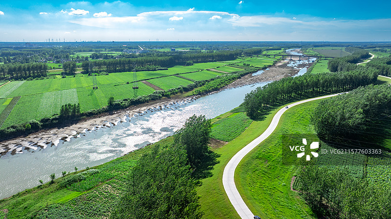 汉水流域江汉平原夏季风景图片素材