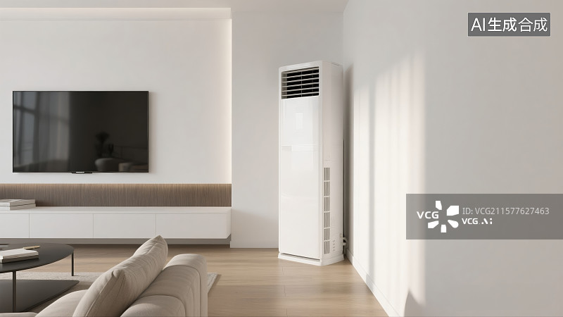 【AI数字艺术】室内客厅夏天的空调特写图片素材