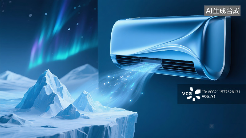 【AI数字艺术】空调题材，空调降温，炎热，中央空调图片素材