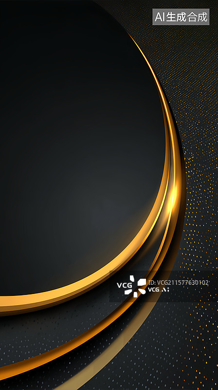 【AI数字艺术】华贵黑金风格企业年会请柬商务竖版科技背景图片素材