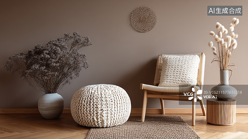【AI数字艺术】北欧风现代公寓角落图片素材