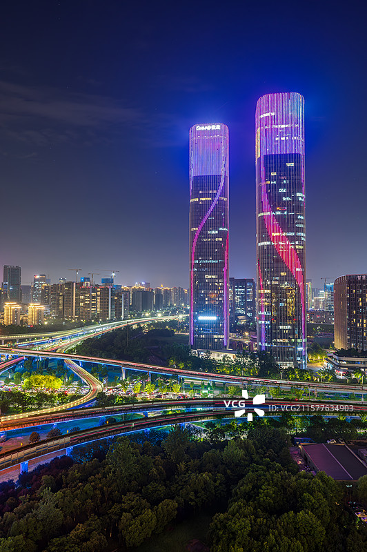 擎天双柱图片素材