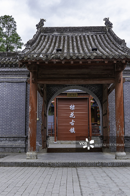 陕西丹凤县棣花古镇--早年因盛产棣棠花而得名图片素材