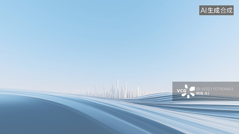 【AI数字艺术】汽车广告背景图——流动波浪与未来城市天际线图片素材