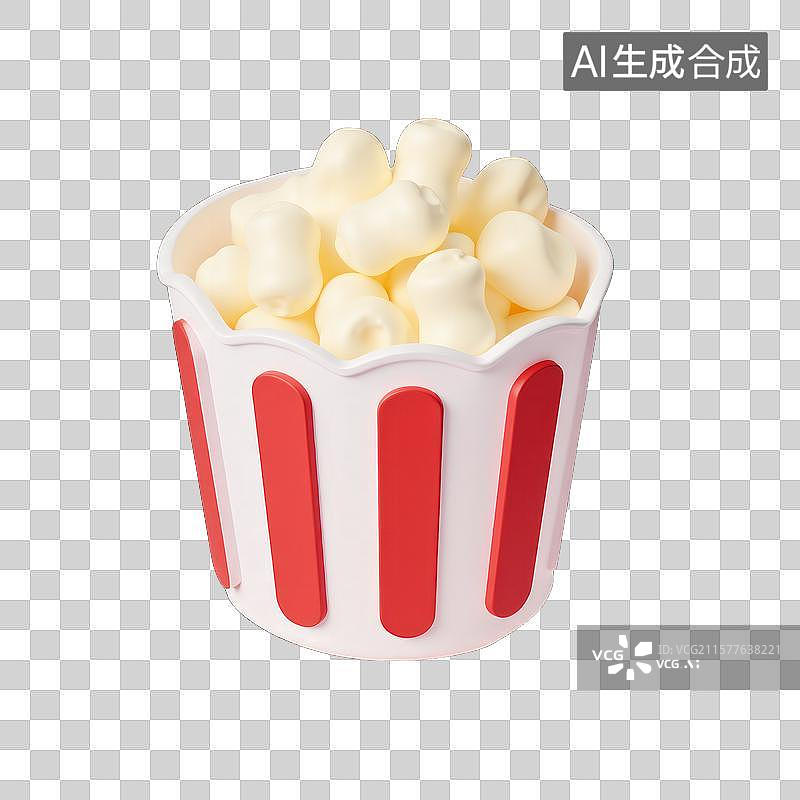 【AI数字艺术】红白条纹桶装爆米花图片素材