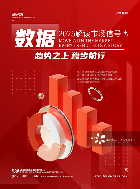 3D金融主题海报设计模板理财收益图片素材