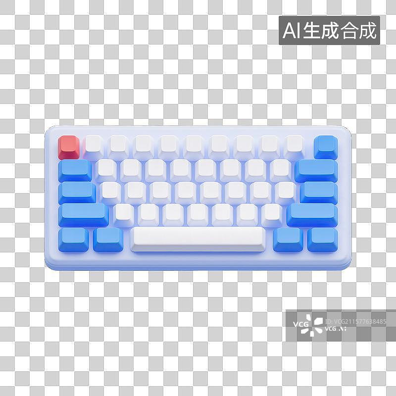 【AI数字艺术】科技感桌面键盘图片素材