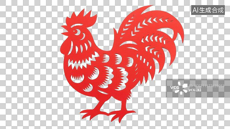 【AI数字艺术】中国剪纸鸡年图案图片素材