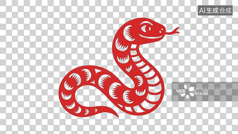 【AI数字艺术】中国剪纸蛇年图案图片素材