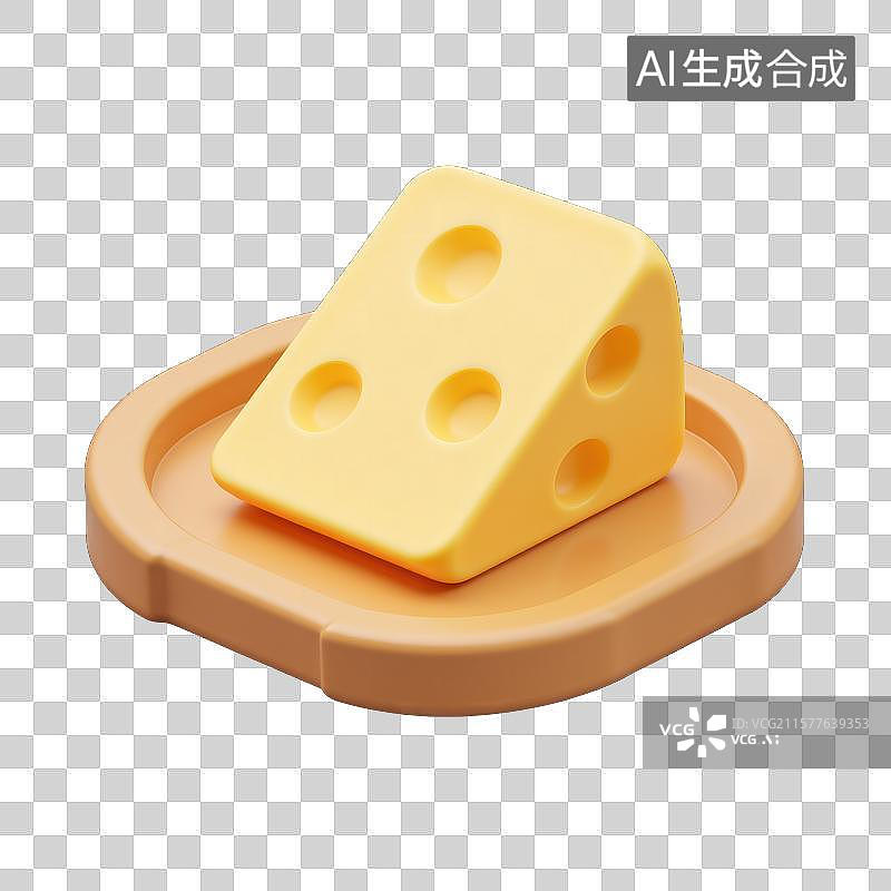 【AI数字艺术】餐盘上的奶酪诱惑图片素材