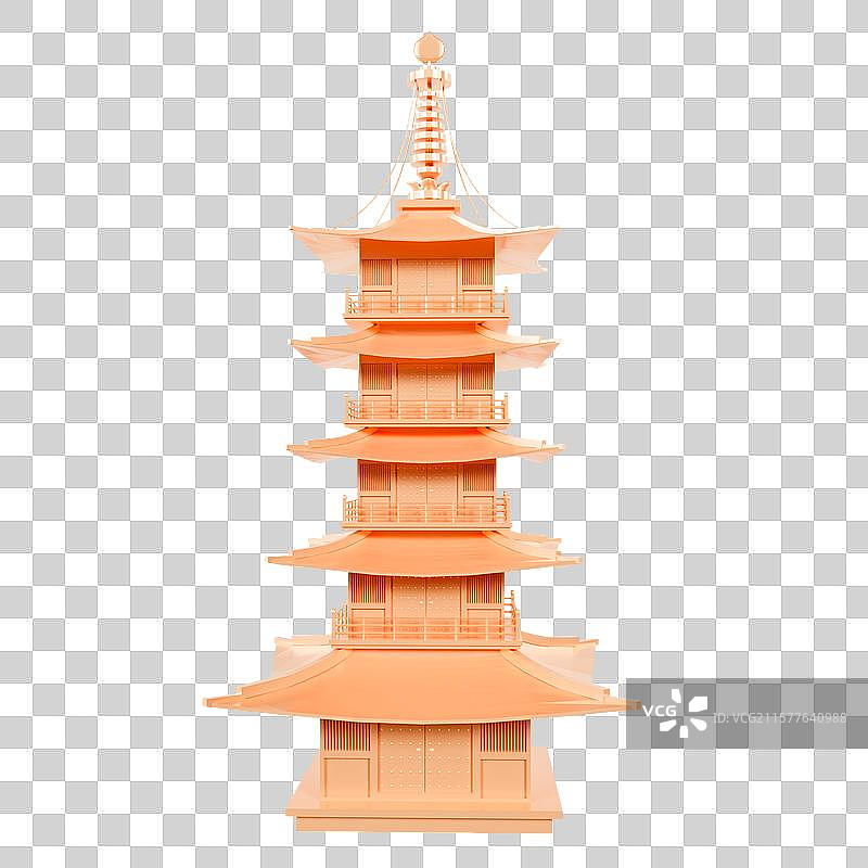 3D立体苏州地标建筑寒山寺图片素材