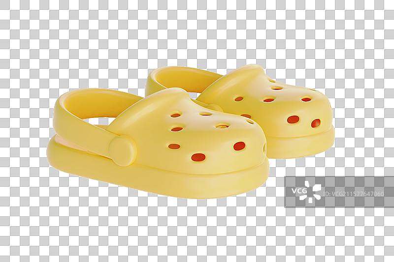 洞洞鞋三维插画图片素材