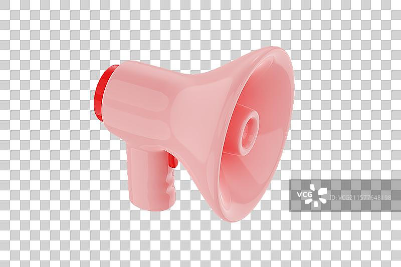 粉色扩音器三维插画图片素材