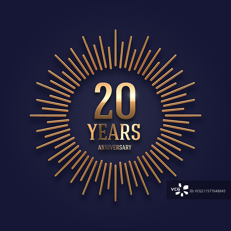 20周年纪念金色标志图片素材