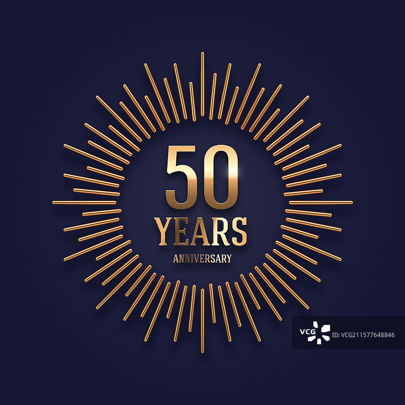 50周年纪念金色标志图片素材
